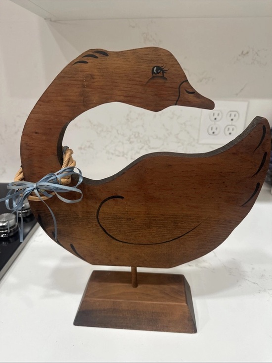 Other - Vintage Wood Duck/Goose On Stand From The 80’s